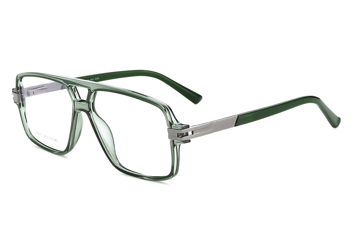 Seaweed Crystal with Green Crystal and Polished Silver