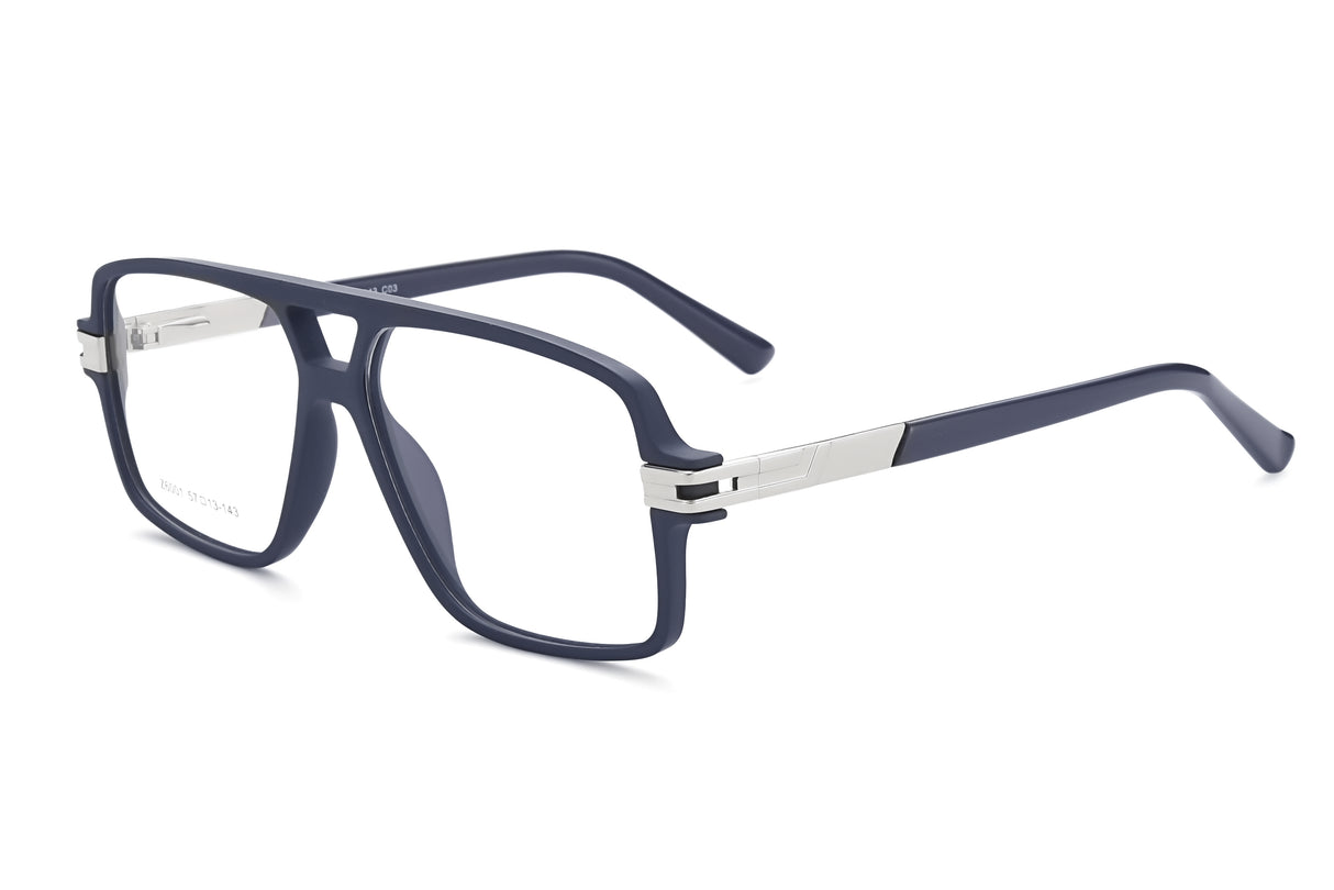 Brushed Navy with Polished Silver