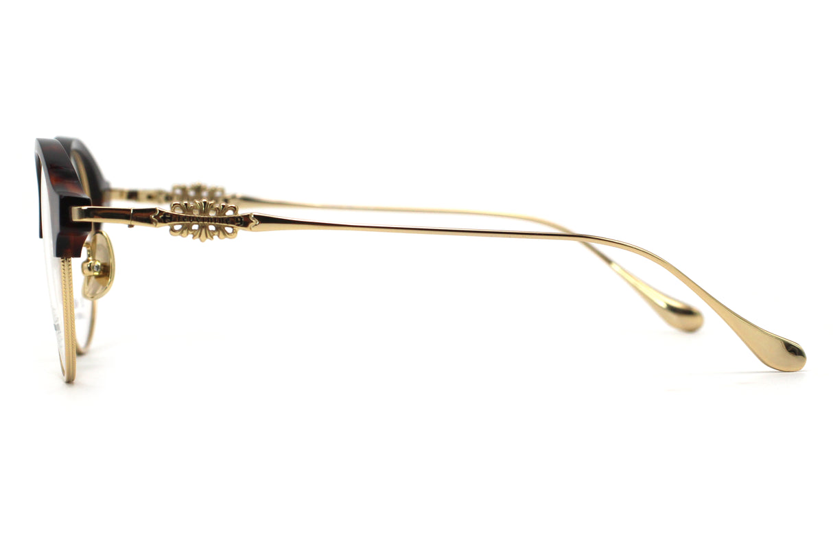 Whiskey Tortoise with Polished Gold