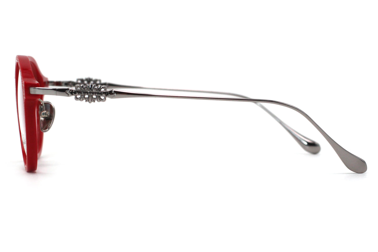 Raspberry Matte with Polished Silver