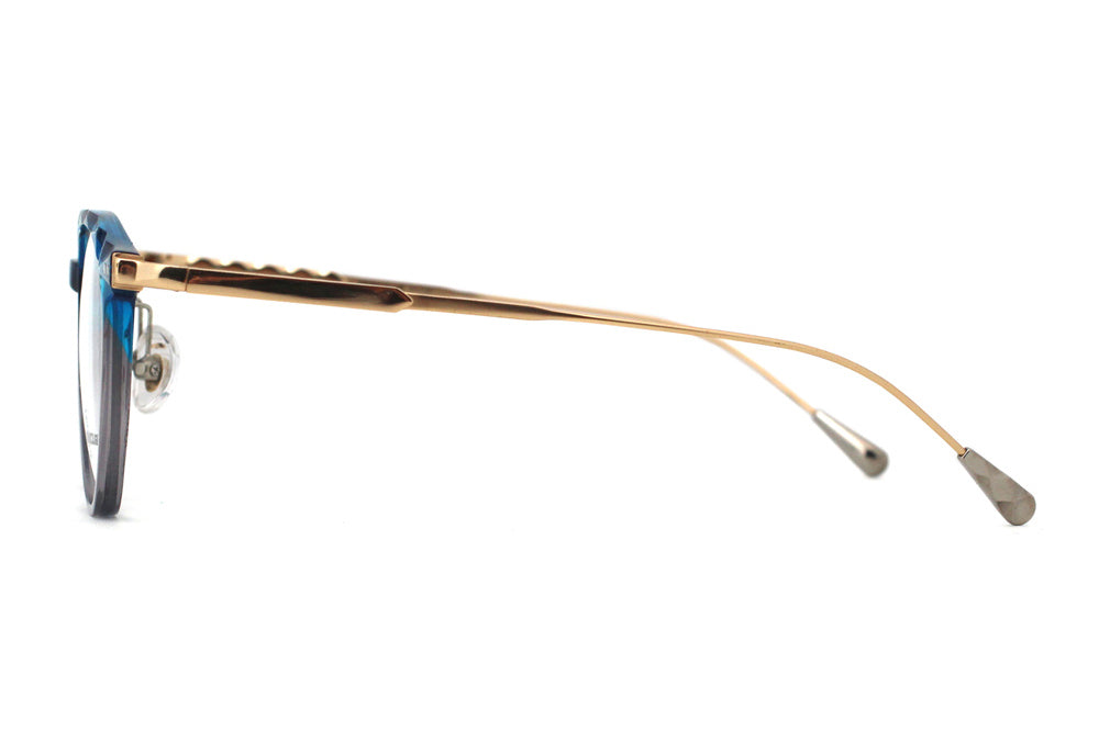 Sea blue Smoke Faded with Polished Gold