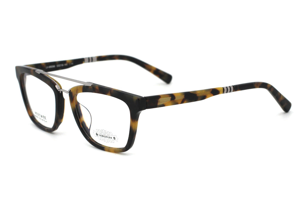 Woodgrain Tortoise with Polished Silver