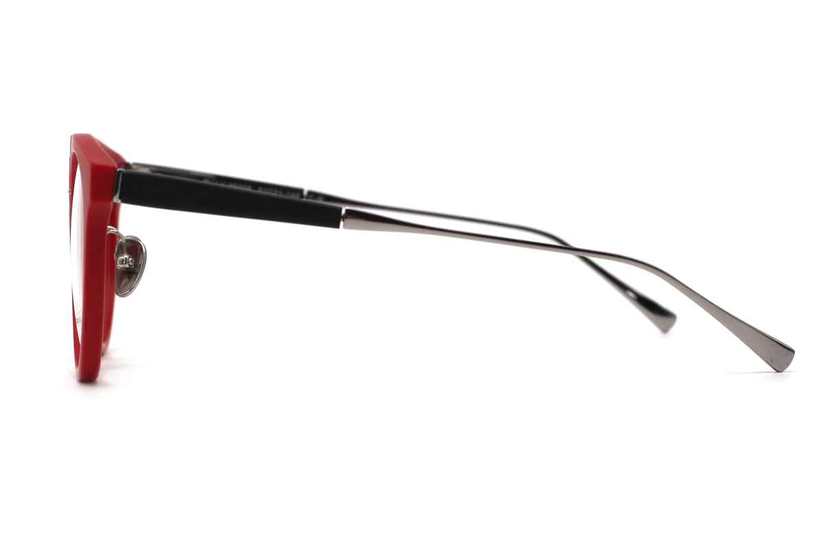 Raspberry Matte with Polished Silver