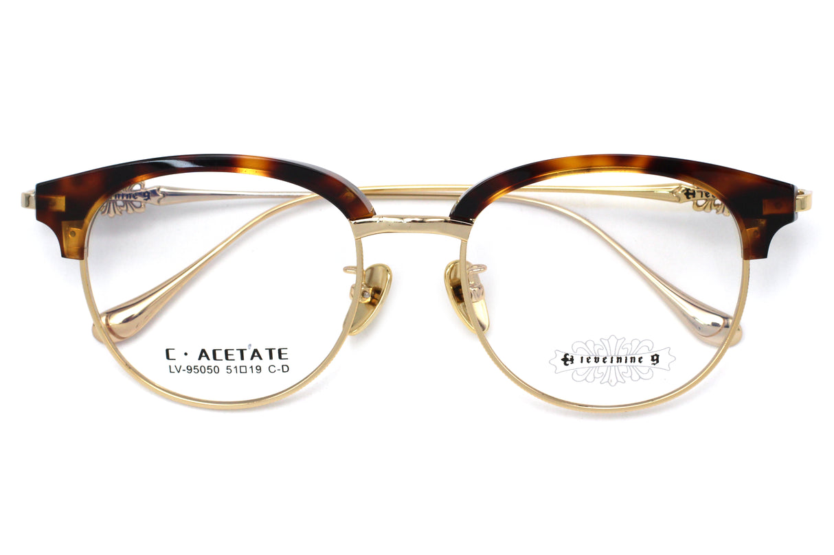 Woodgrain Tortoise with Polished Gold