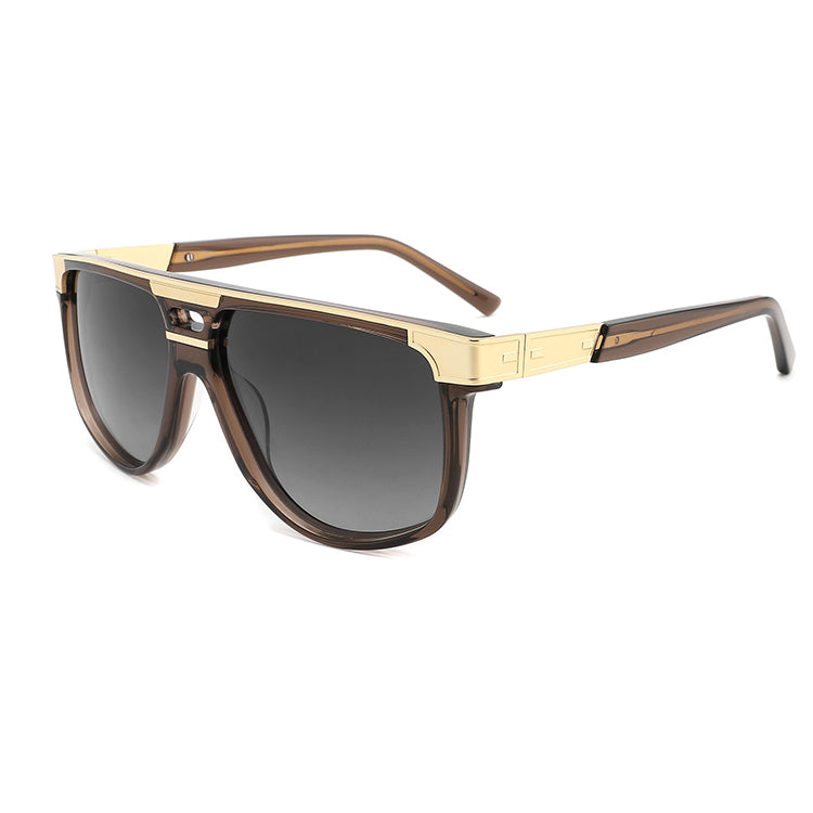 Brown Crystal with Polished Gold